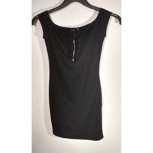 Boohoo Junior Womens Size 4 USA  Black Sleeveless Mini Bodycon Side Slit…